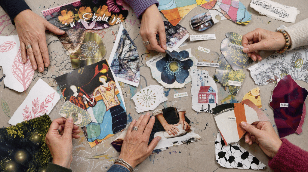 Collage Arbeit mit einer Gruppe